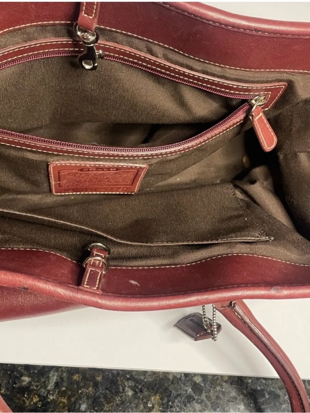 Vintage Coach Hampton Leather Tote #7757 Cognac Brown - Picture 2 of 7